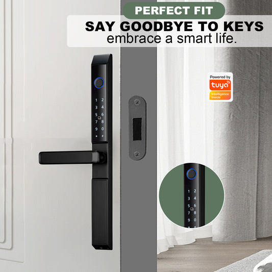 Waterproof smart graffiti App, broken bridge smart narrow door fingerprint WiFi aluminum sliding door lock